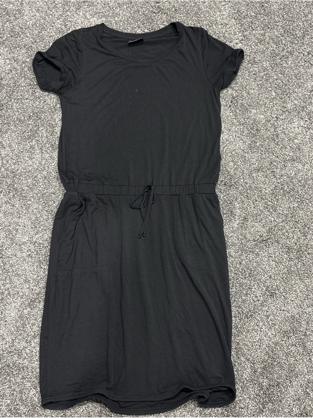 32° Cool Black Drawstring T-Shirt Dress
